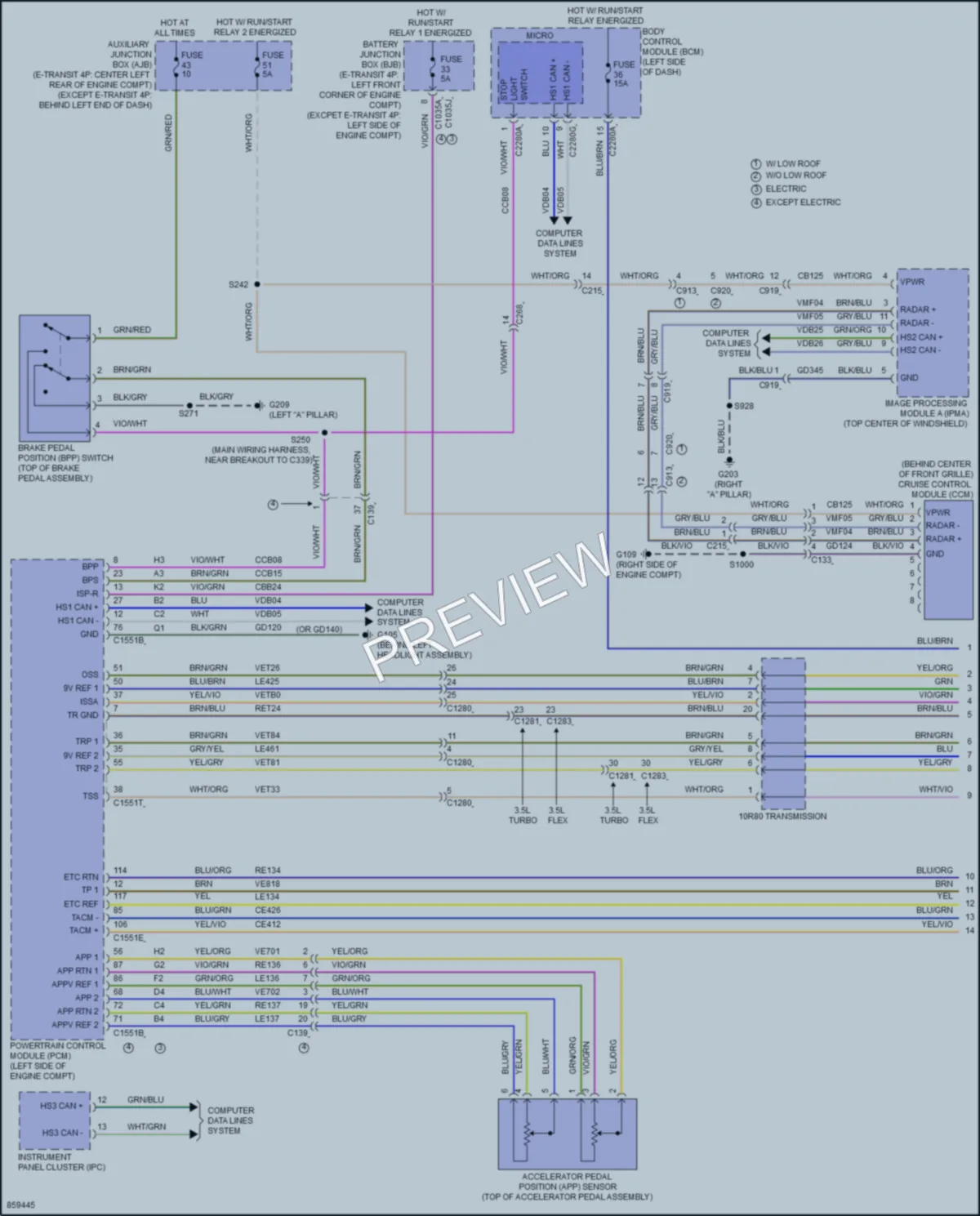 2024 Ford 350Transit Cruise Control wiring diagram preview