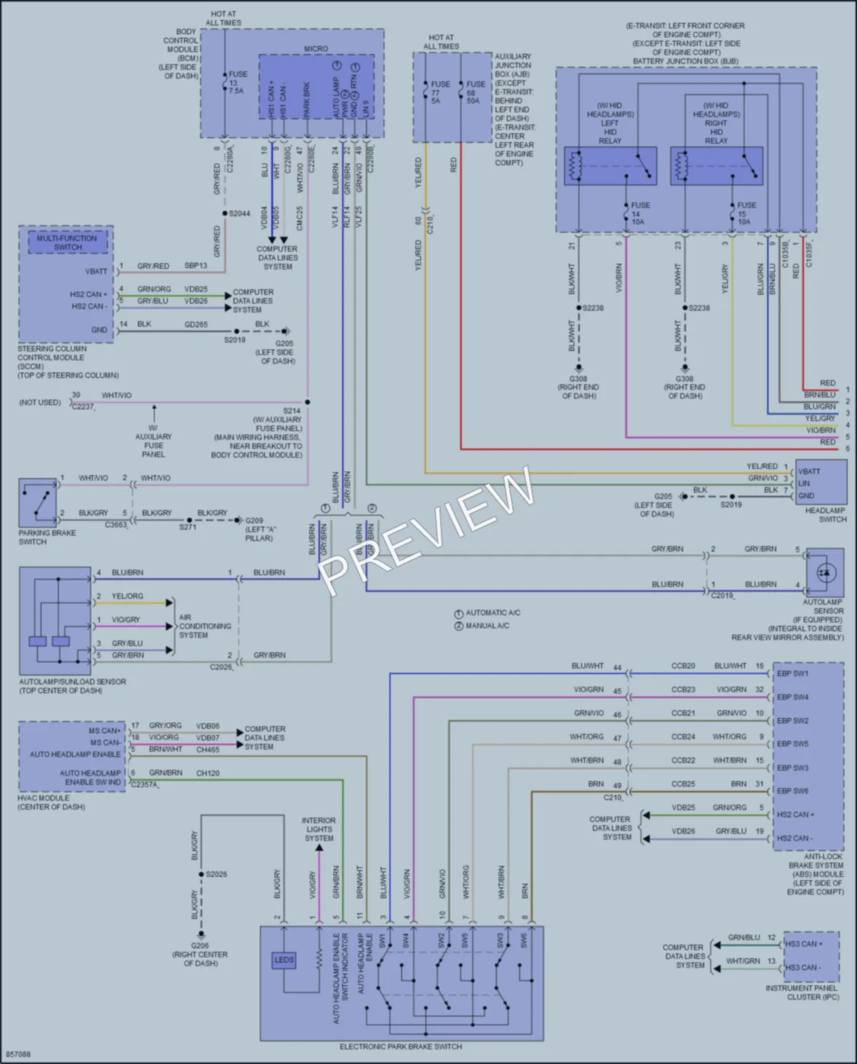 2024 Ford 350Transit Headlights wiring diagram preview