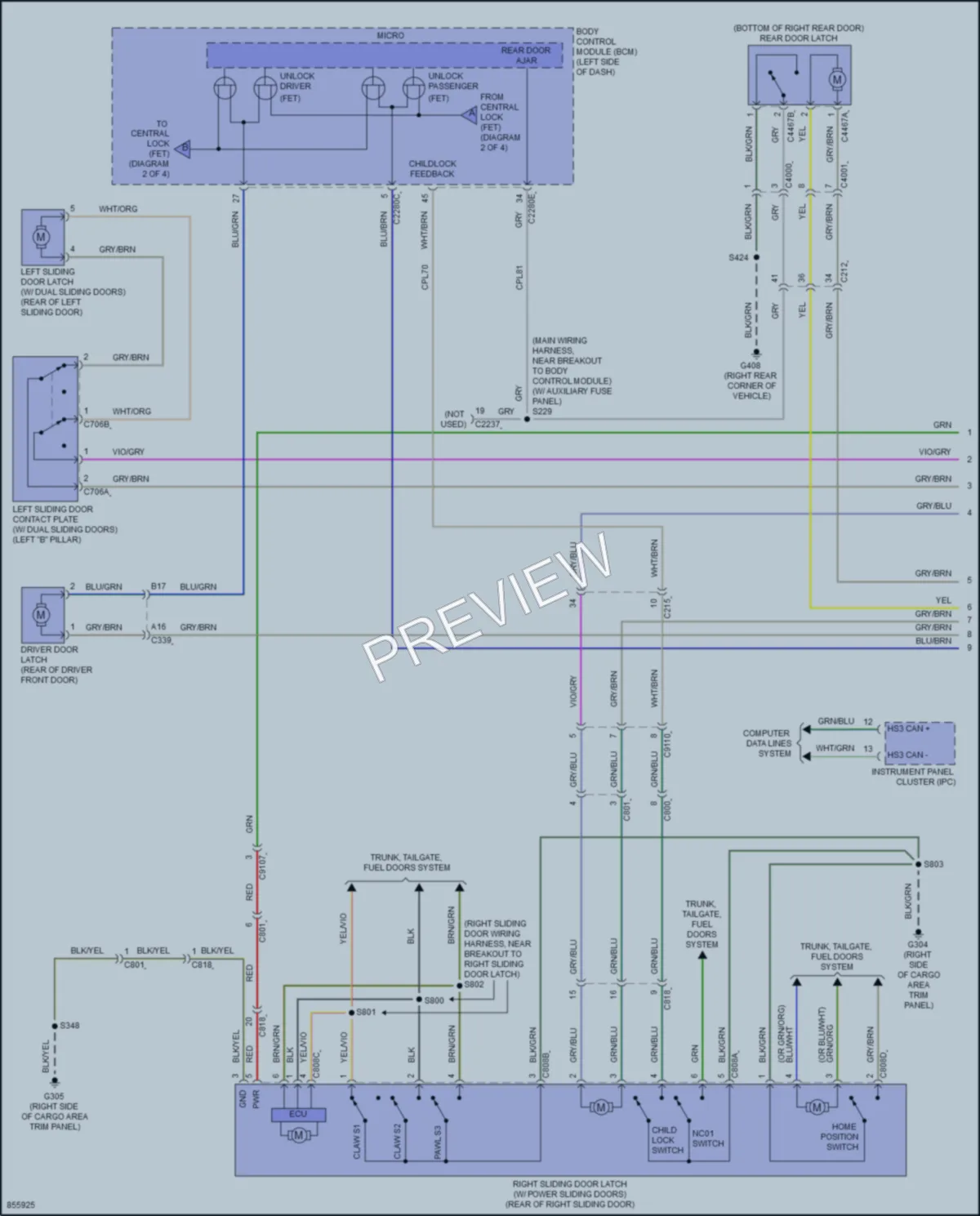 2024 Ford 350Transit Power Door Locks wiring diagram preview