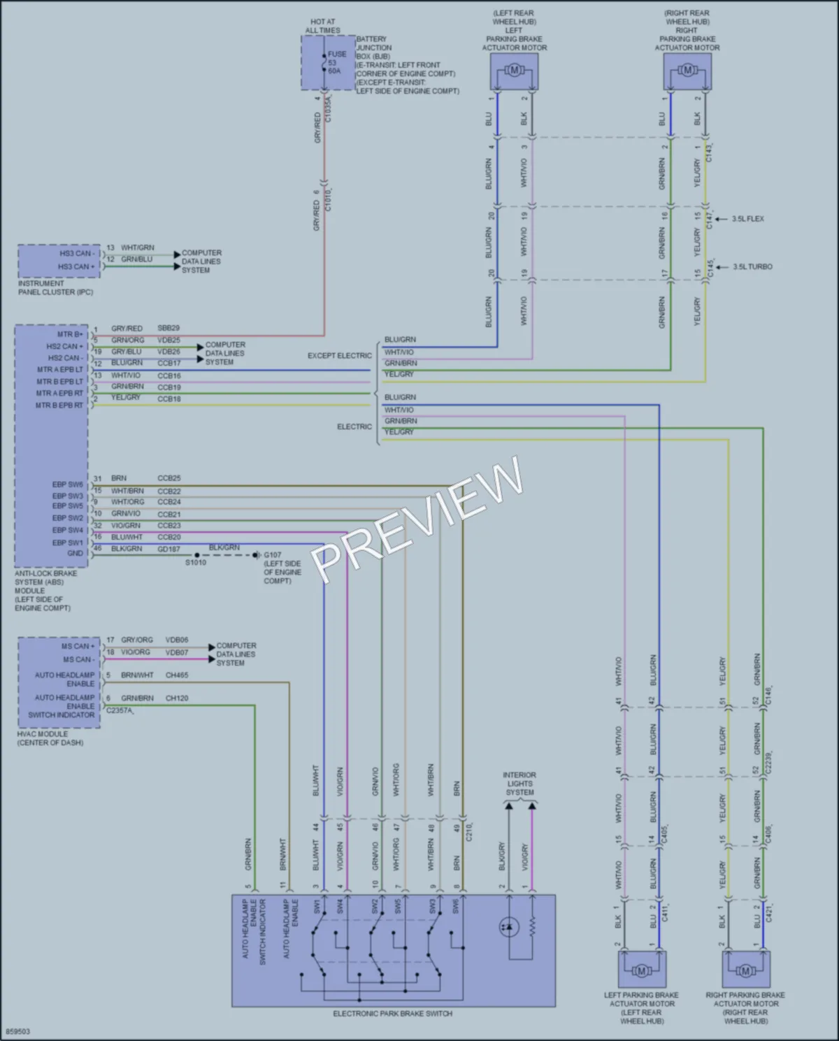 2024 Ford 350Transit Shift Interlock wiring diagram preview