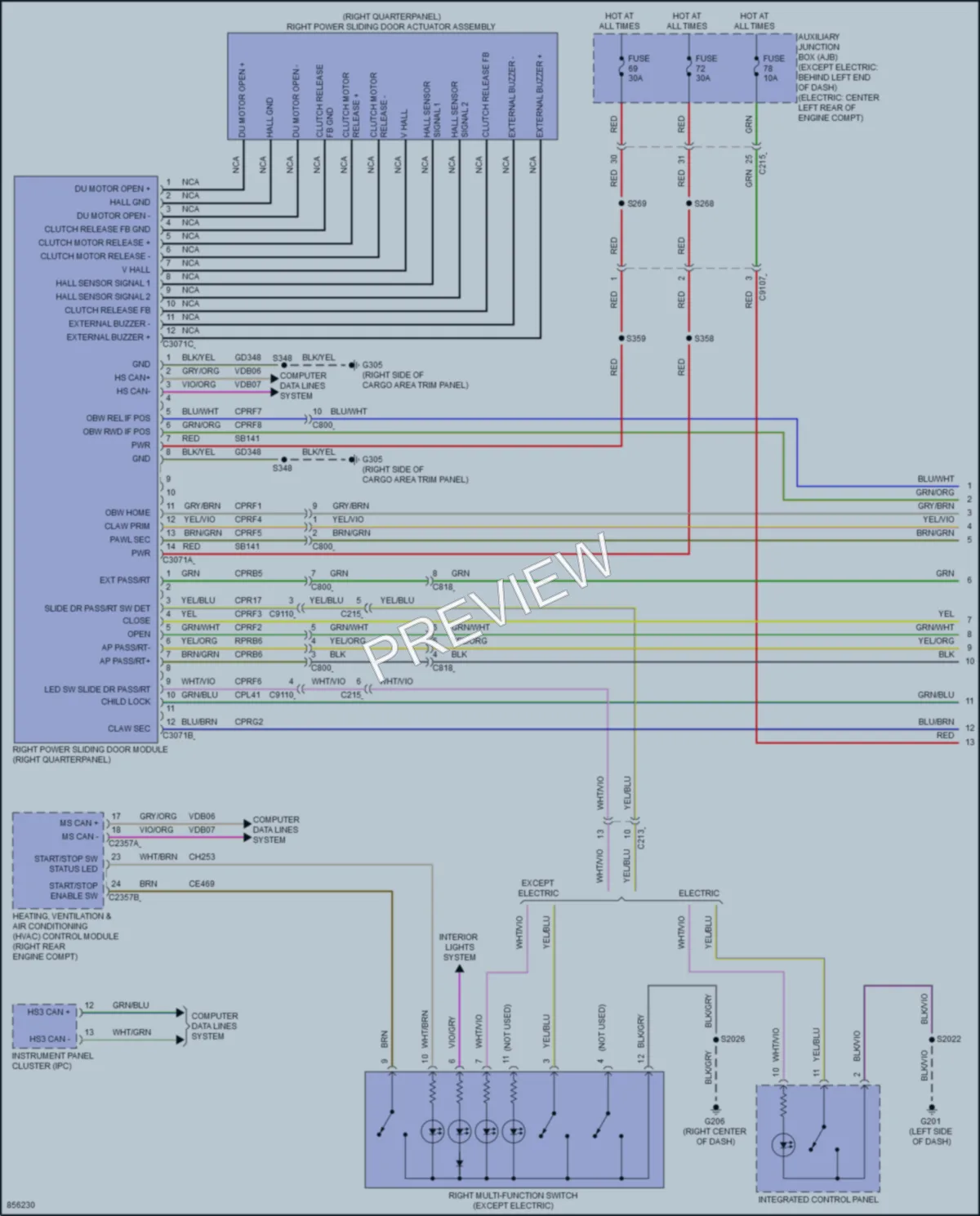 2024 Ford 350Transit Trunk Tailgate Fuel Door wiring diagram preview