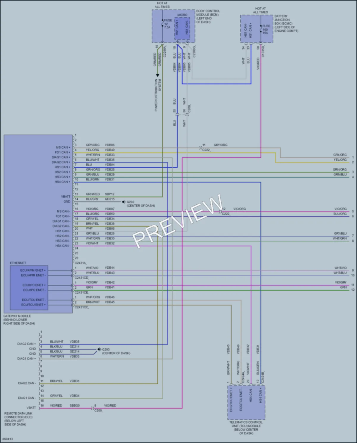 2024 Ford Bronco Computer Data Lines wiring diagram preview
