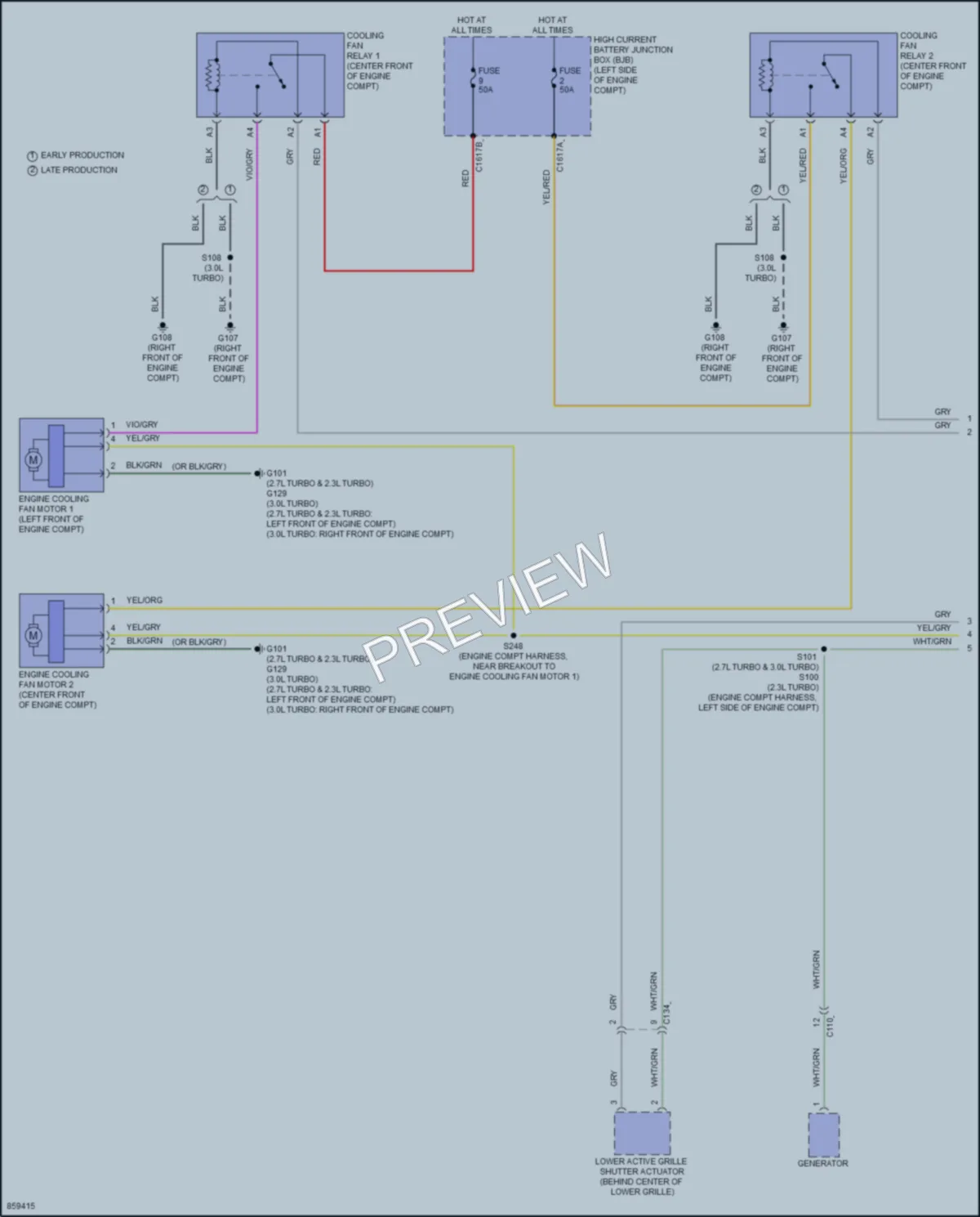 2024 Ford Bronco Cooling Fan wiring diagram preview