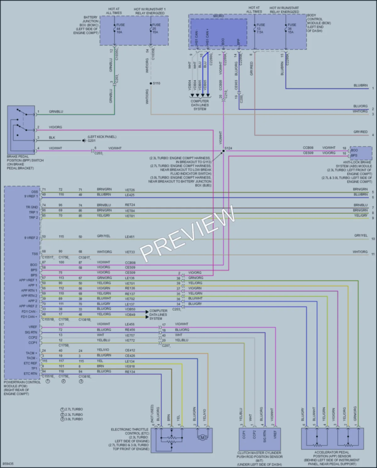 2024 Ford Bronco Cruise Control wiring diagram preview