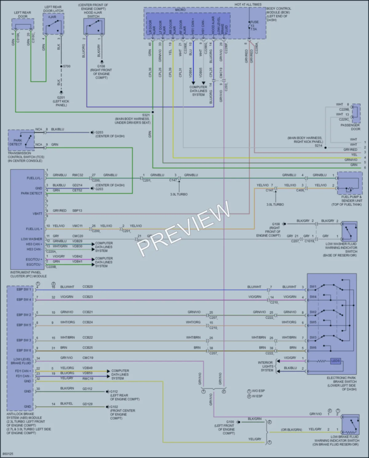 2024 Ford Bronco Instrument Cluster wiring diagram preview
