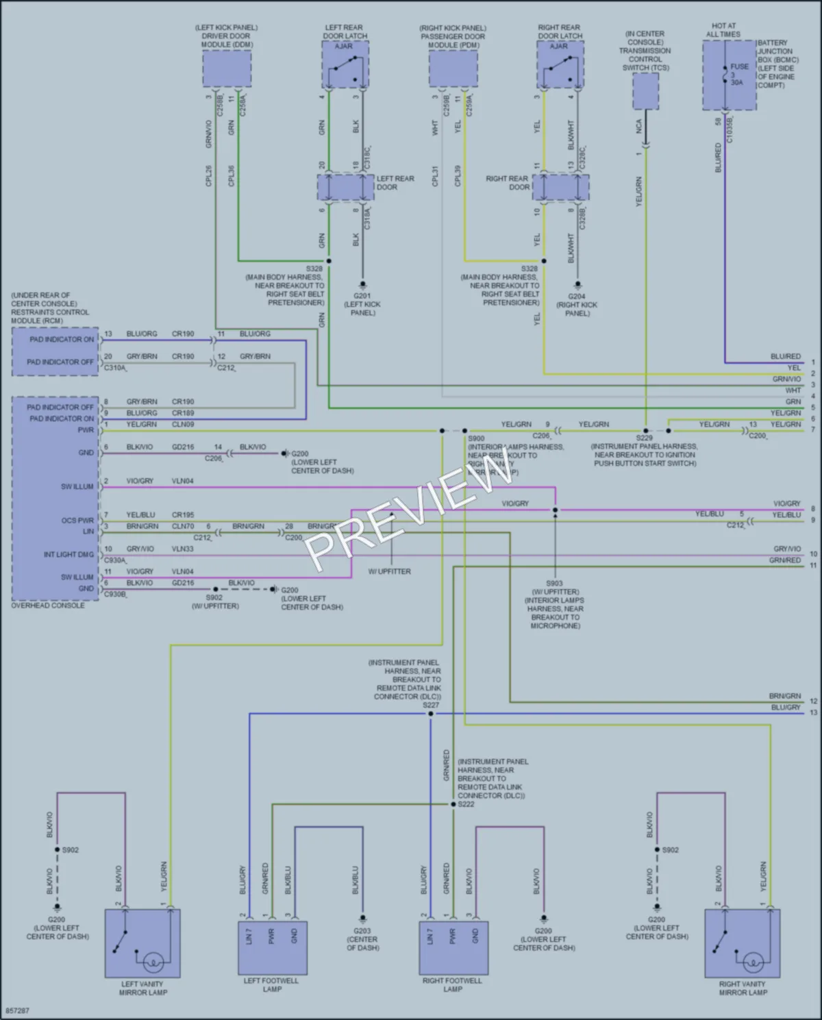 2024 Ford Bronco Interior Lights wiring diagram preview