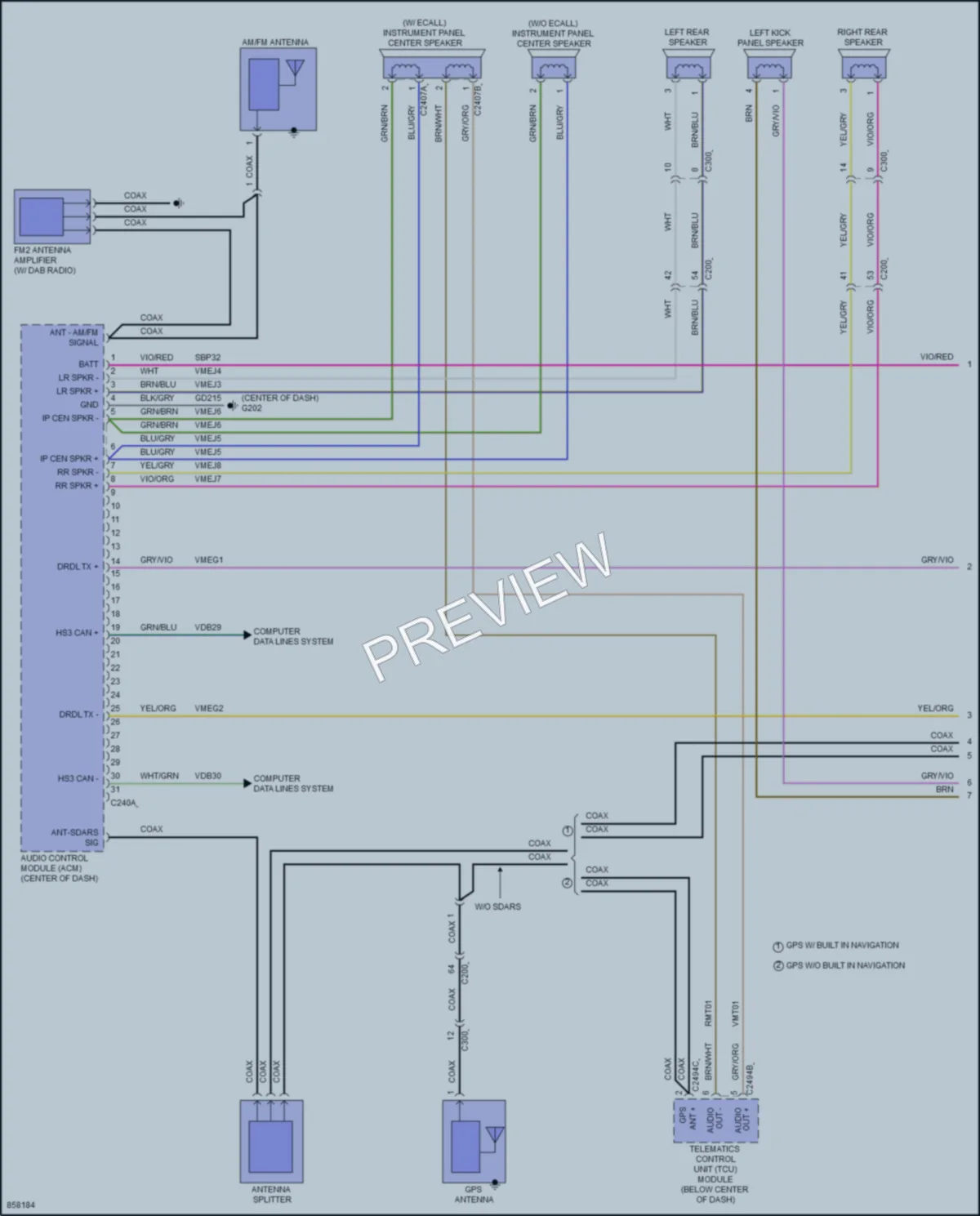 2024 Ford Bronco Radio wiring diagram preview