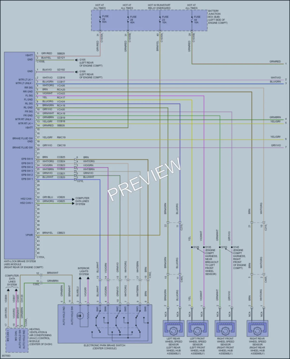 2024 Ford BroncoSport Anti Lock Brakes wiring diagram preview