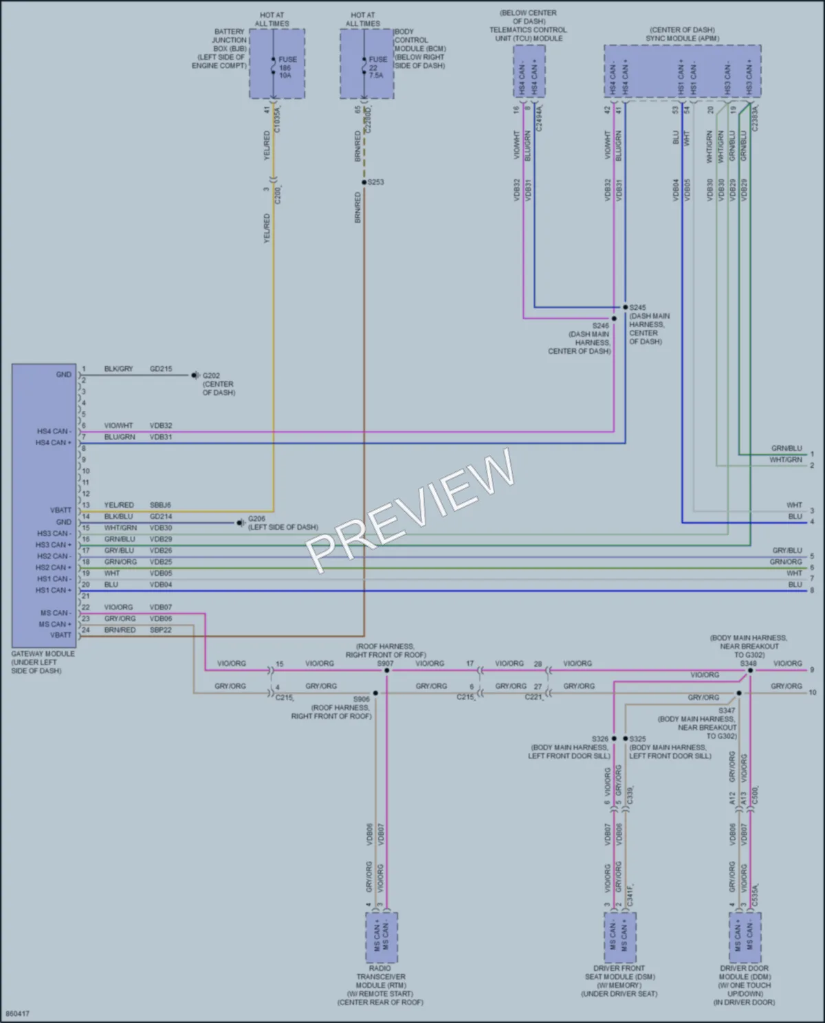 2024 Ford BroncoSport Computer Data Lines wiring diagram preview