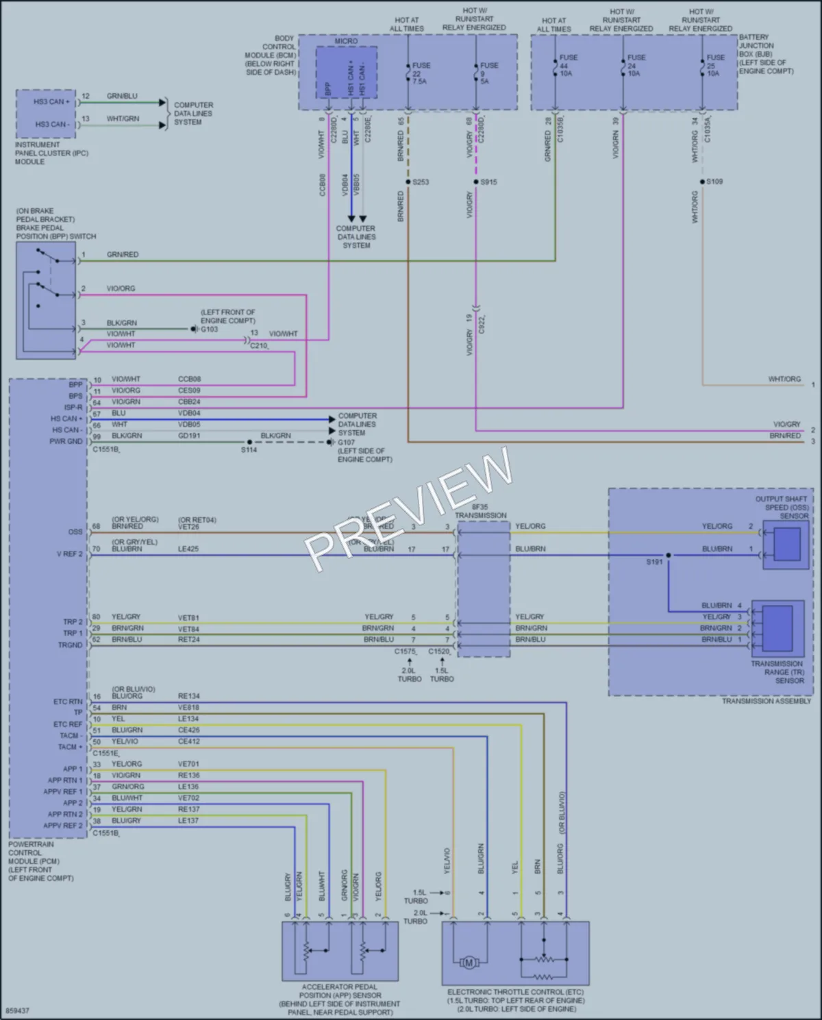 2024 Ford BroncoSport Cruise Control wiring diagram preview