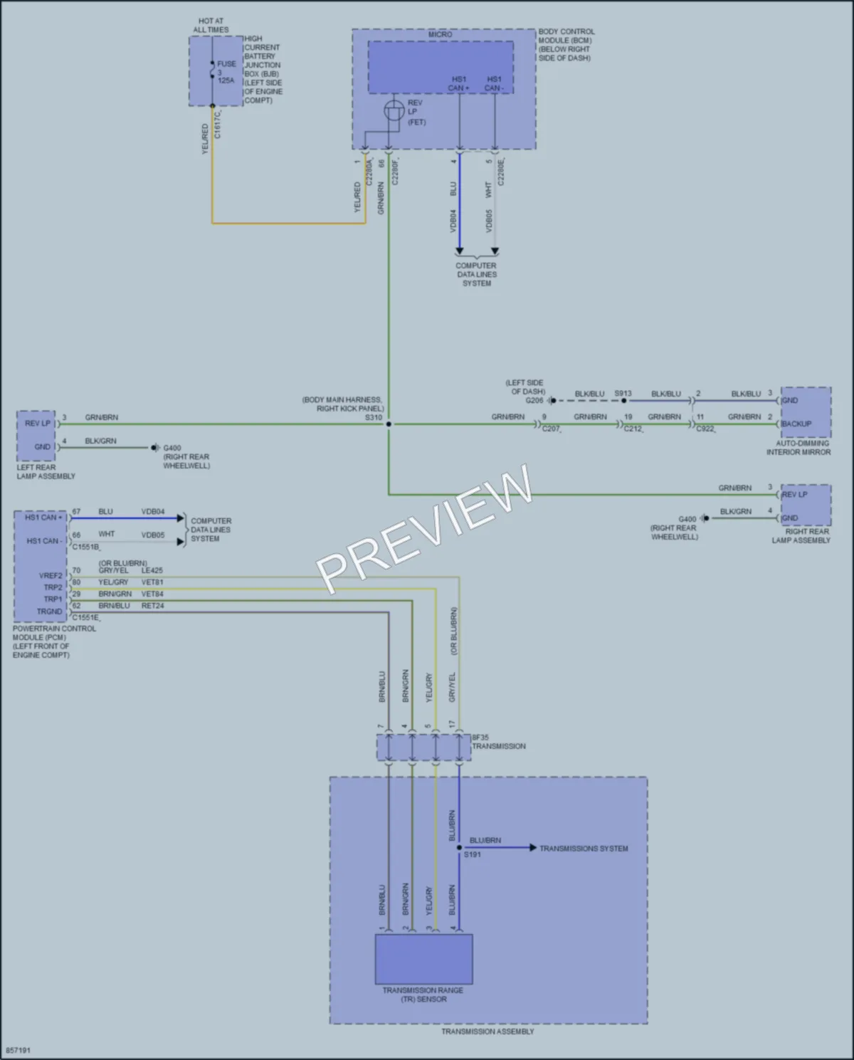 2024 Ford BroncoSport Exterior Lights wiring diagram preview