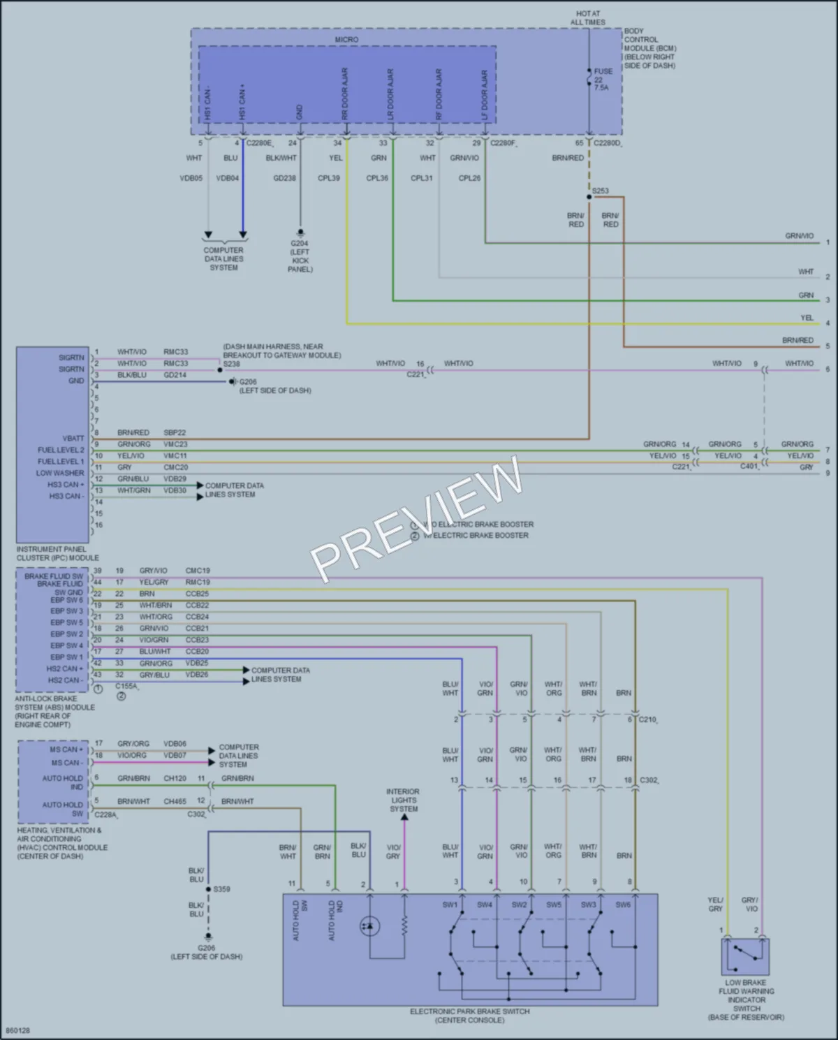 2024 Ford BroncoSport Instrument Cluster wiring diagram preview