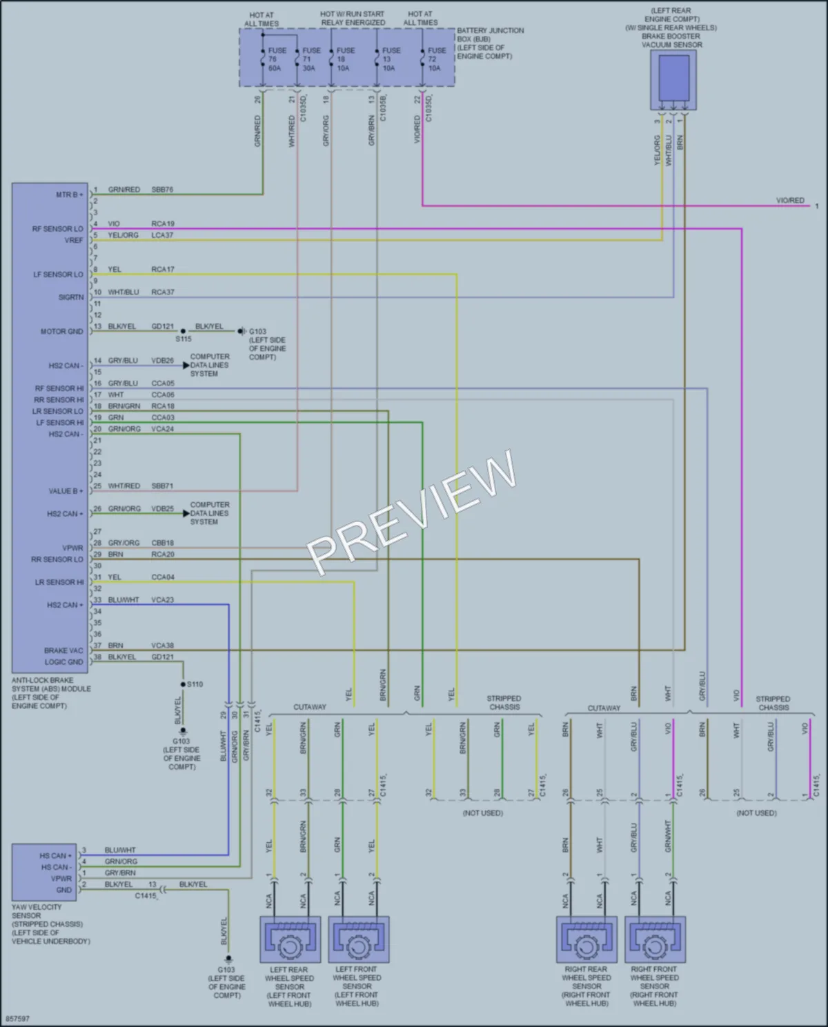 2024 Ford E350Econoline Anti Lock Brakes wiring diagram preview