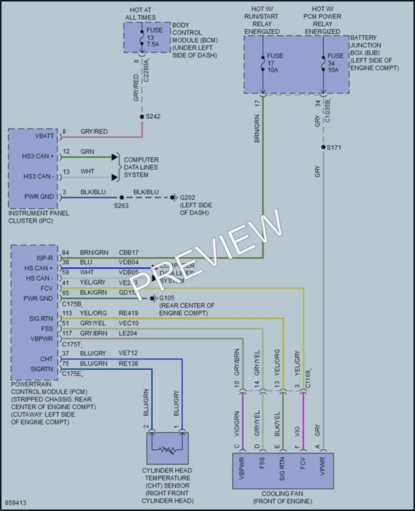 2024 Ford E350Econoline Cooling Fan wiring diagram preview