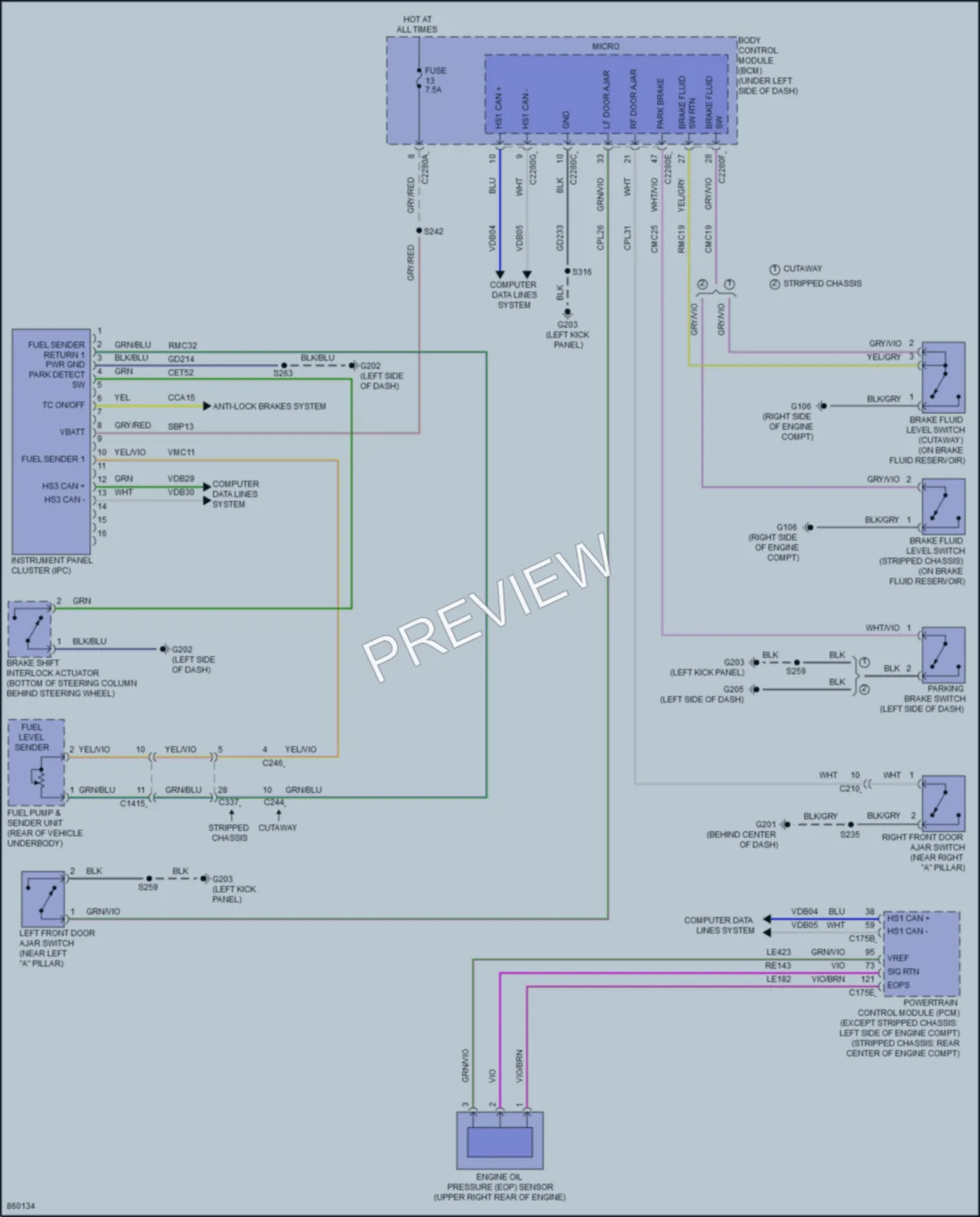 2024 Ford E350Econoline Instrument Cluster wiring diagram preview