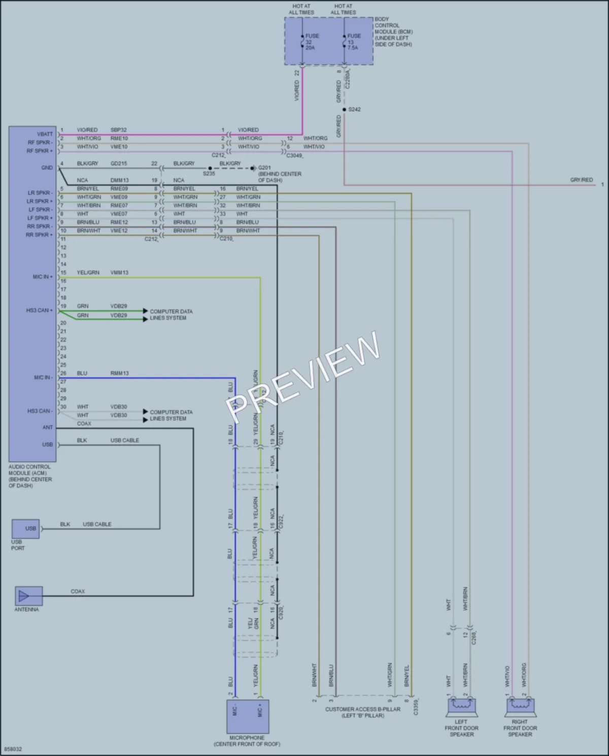 2024 Ford E350Econoline Radio wiring diagram preview