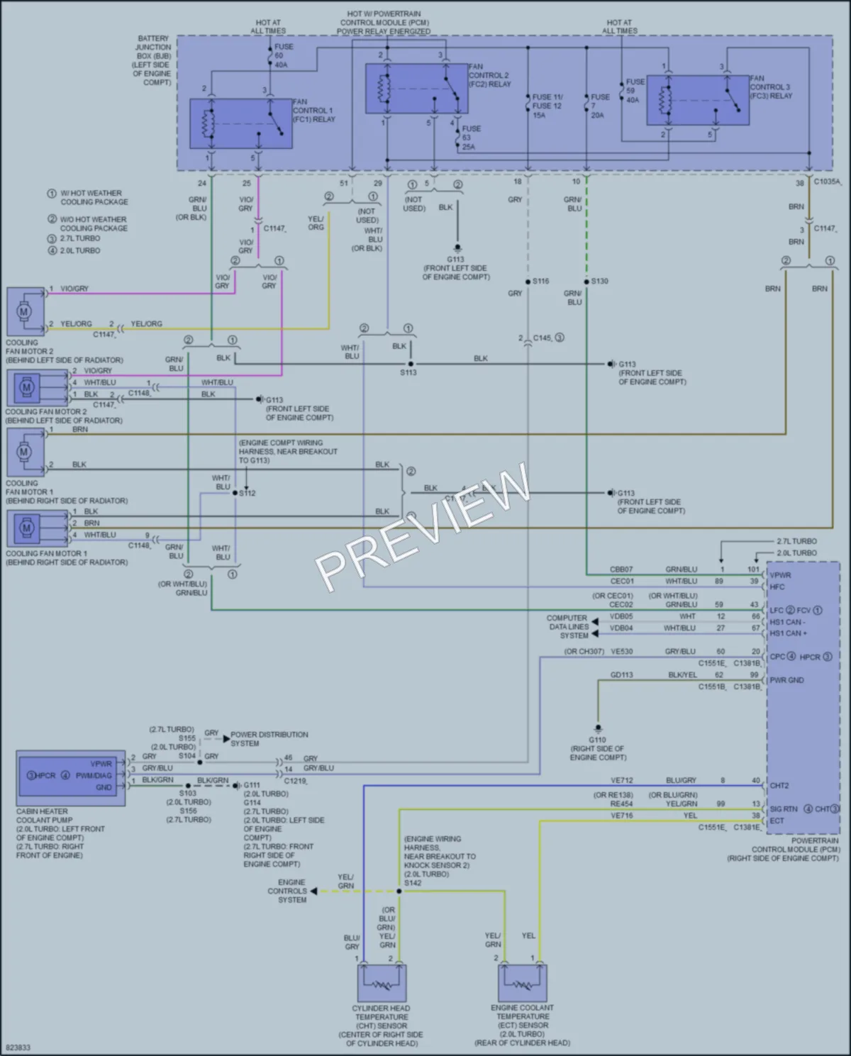 2024 Ford Edge Cooling Fan wiring diagram preview