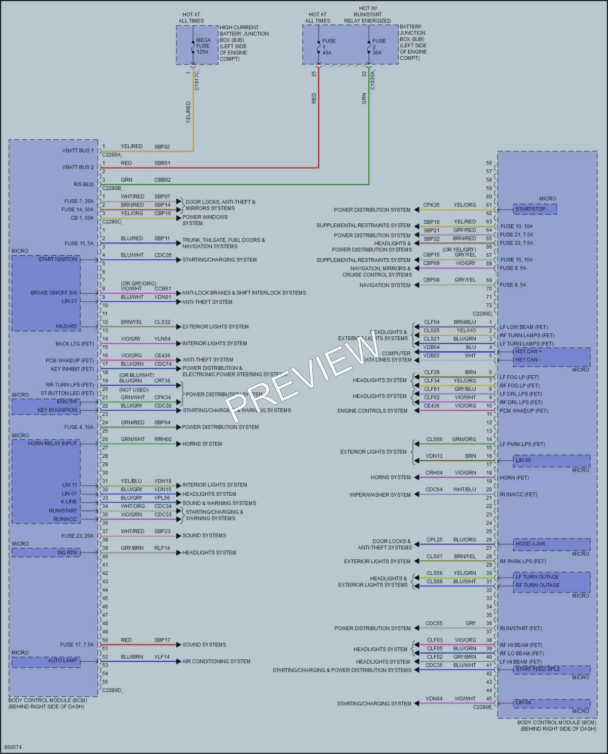 2024 Ford Escape Body Control Modules wiring diagram preview