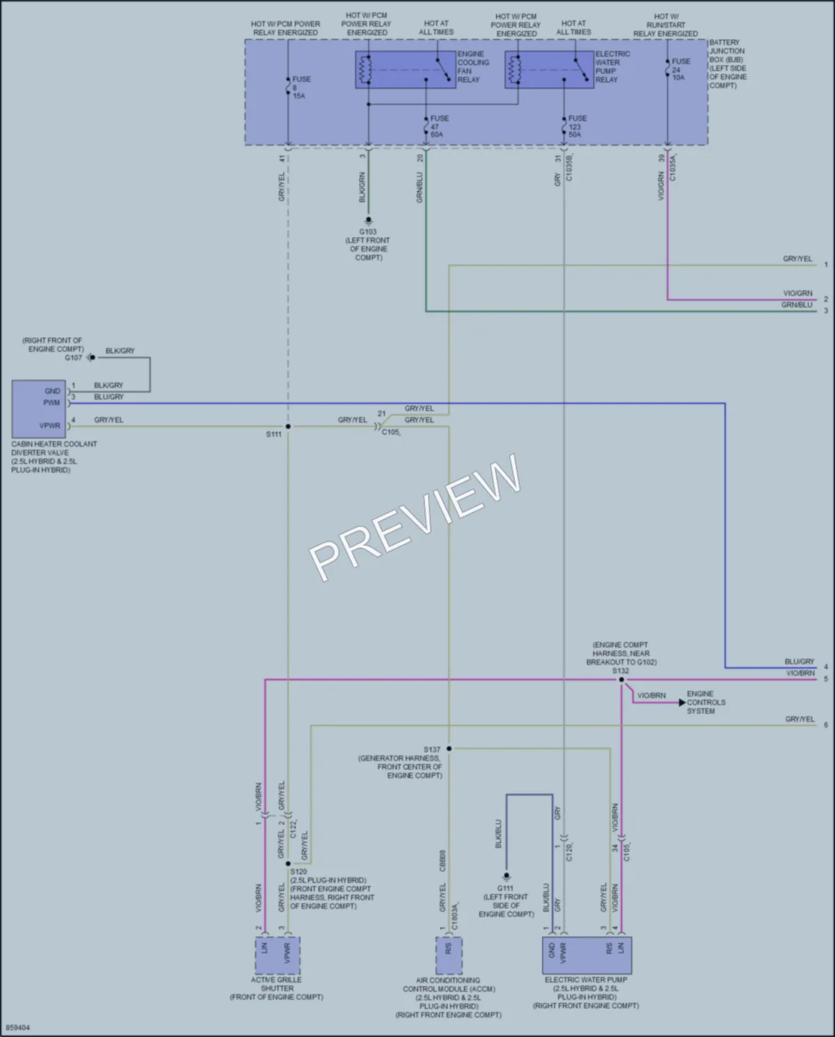 2024 Ford Escape Cooling Fan wiring diagram preview