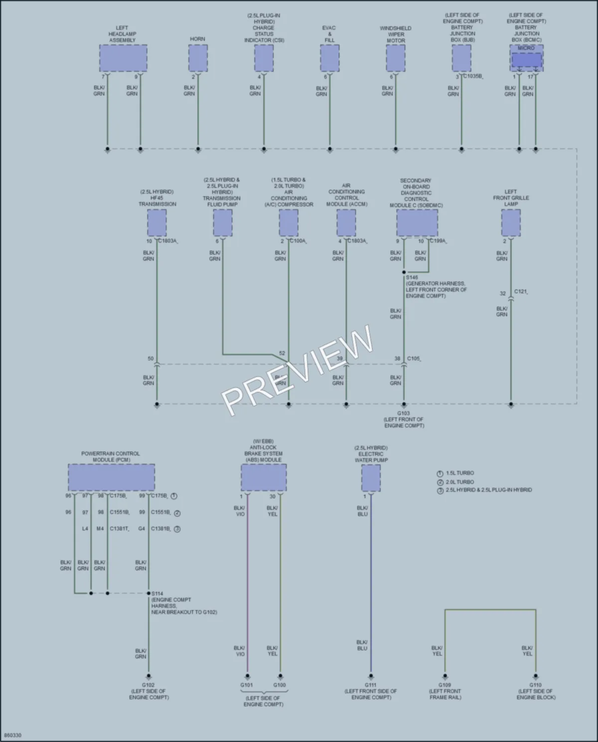 2024 Ford Escape Ground Distribution wiring diagram preview