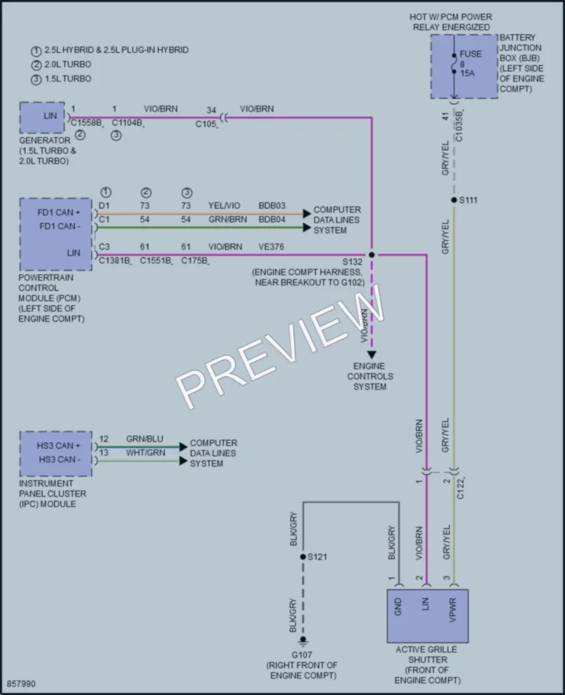 2024 Ford EscapeHybrid Active Bodyworks wiring diagram preview
