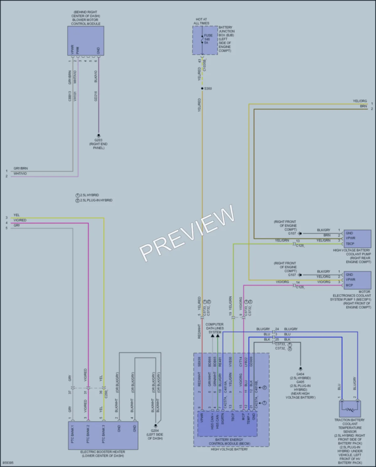2024 Ford EscapeHybrid Air Conditioning wiring diagram preview
