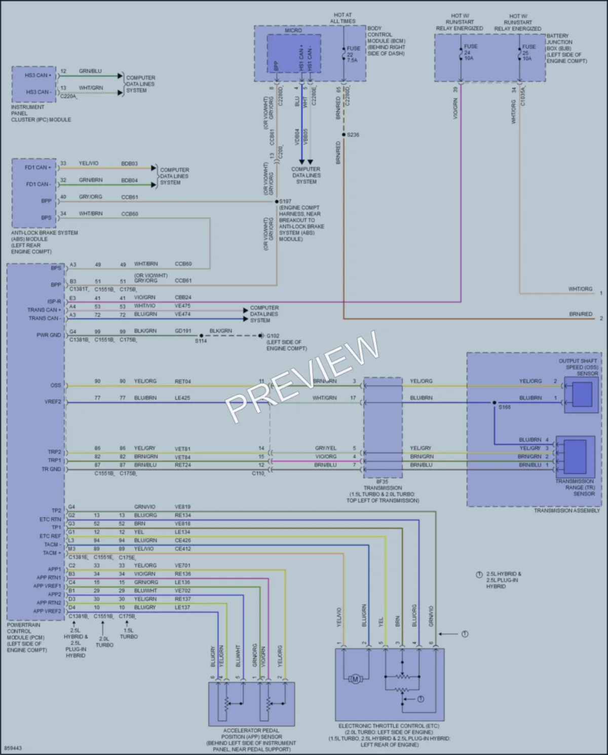2024 Ford EscapeHybrid Cruise Control wiring diagram preview