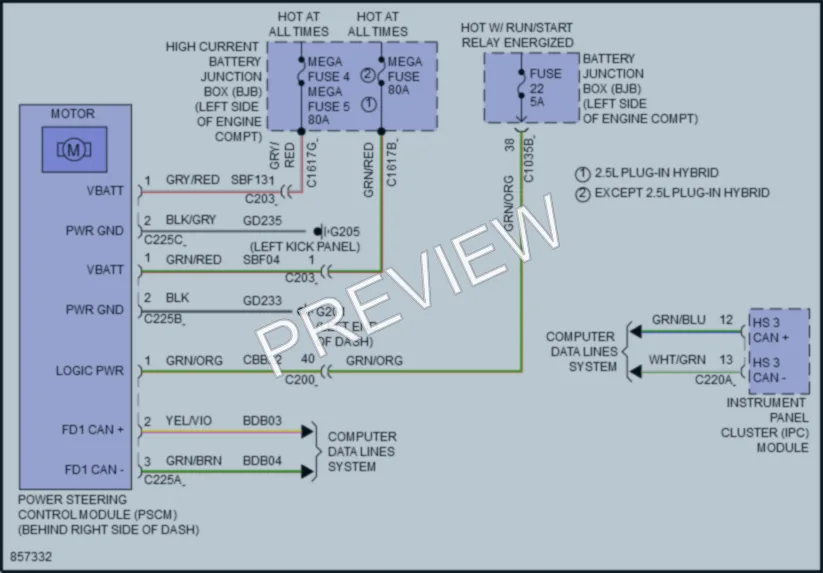 2024 Ford EscapeHybrid Electronic Power Steering wiring diagram preview