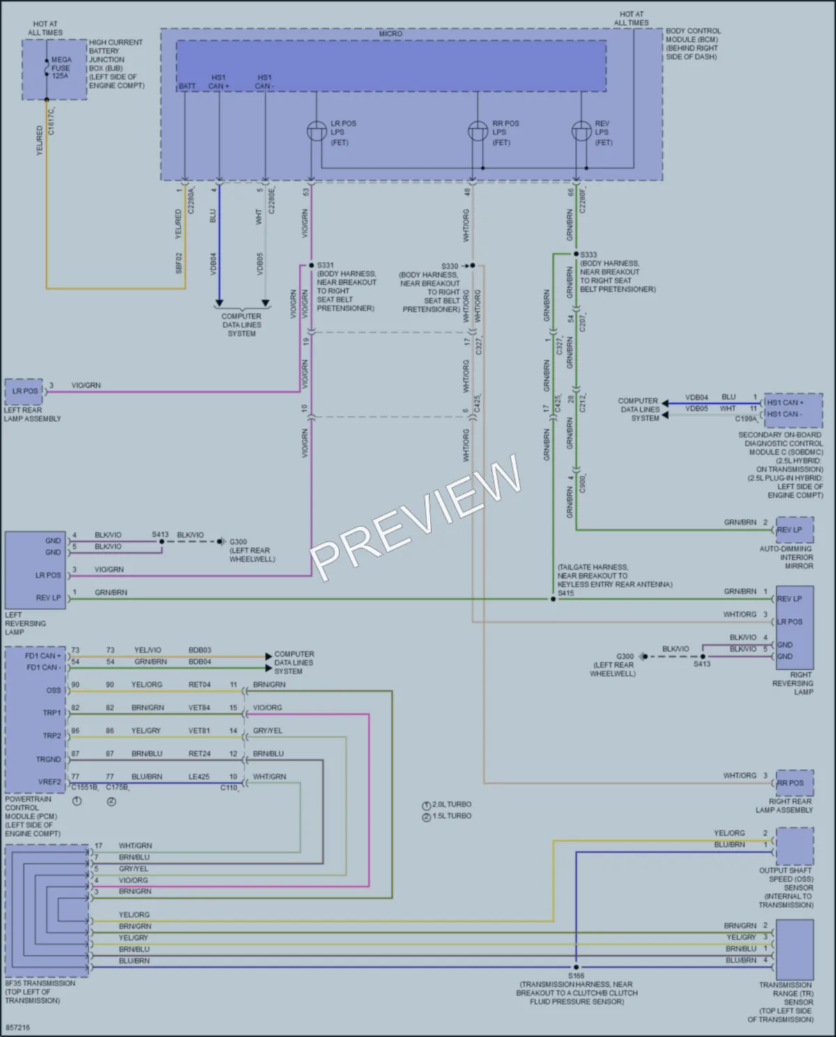 2024 Ford EscapeHybrid Exterior Lights wiring diagram preview