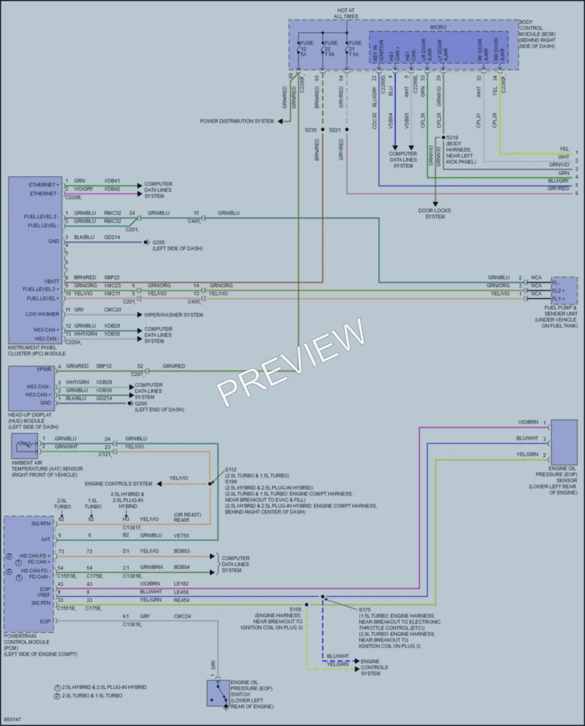 2024 Ford EscapeHybrid Instrument Cluster wiring diagram preview