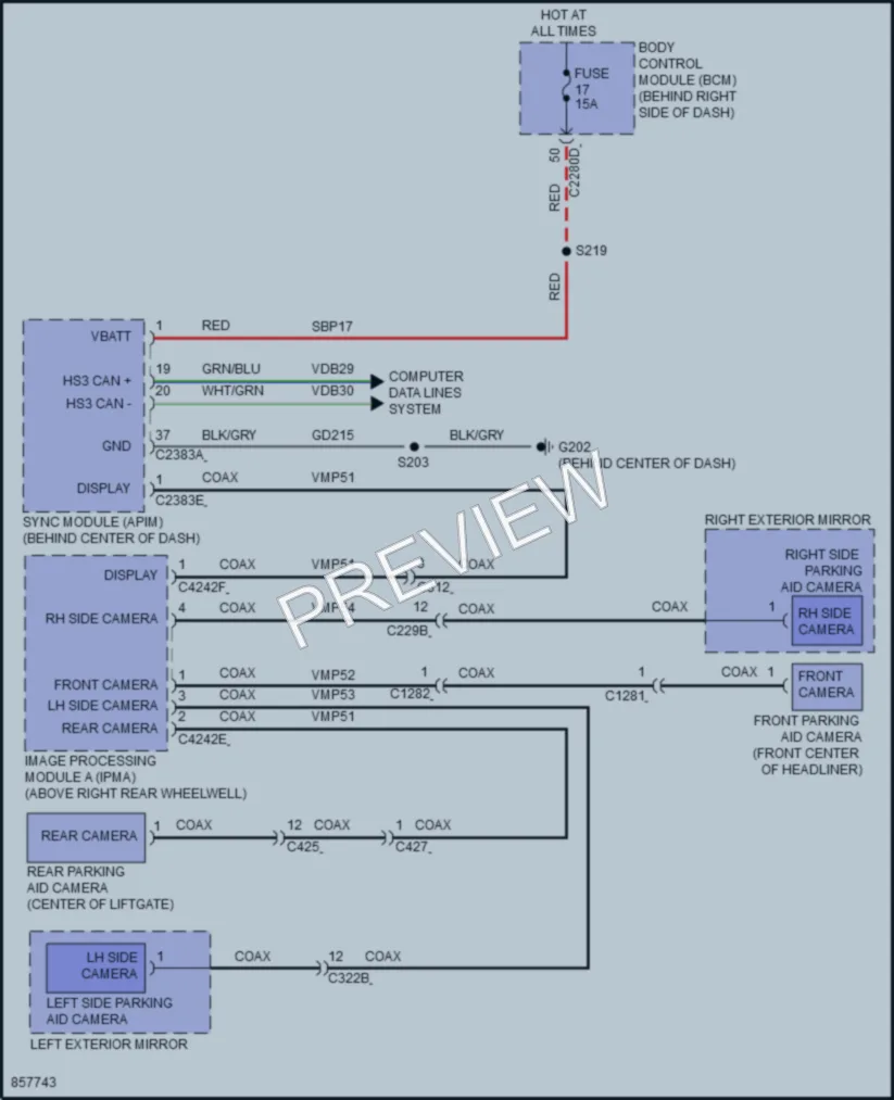 2024 Ford EscapeHybrid Navigation wiring diagram preview