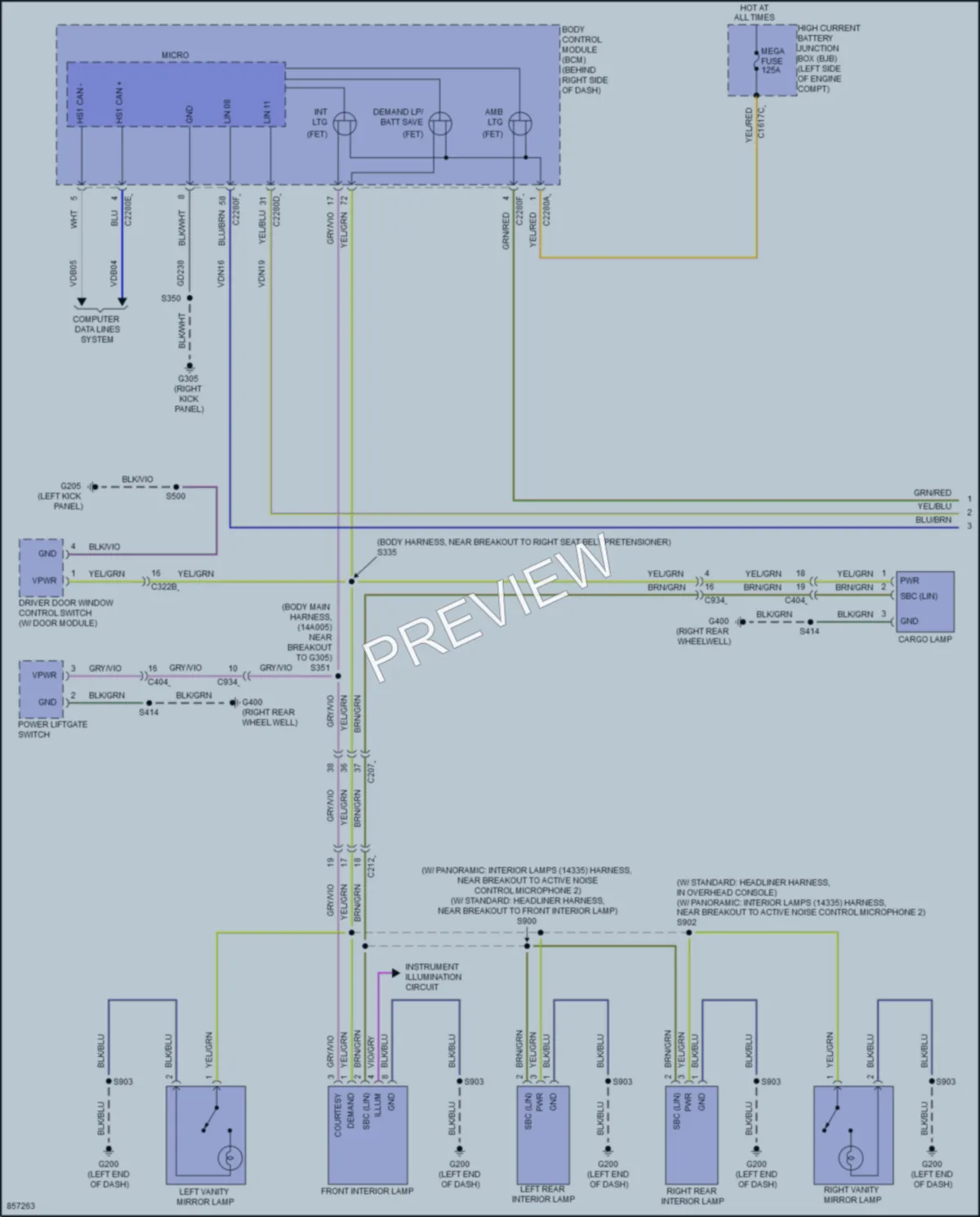 2024 Ford EscapePlugIn Interior Lights wiring diagram preview