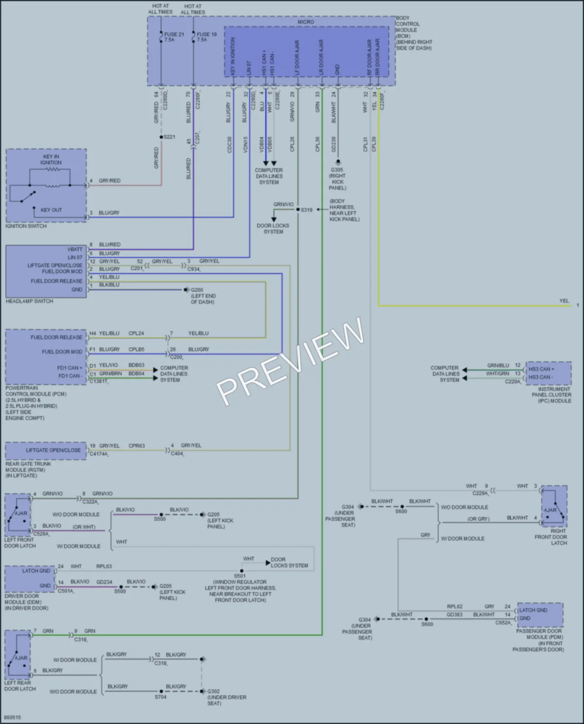 2024 Ford EscapePlugIn Warning Systems wiring diagram preview