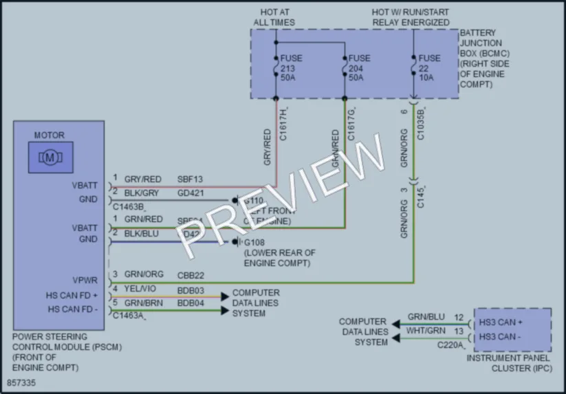 2024 Ford ExpeditionMAX Electronic Power Steering wiring diagram preview