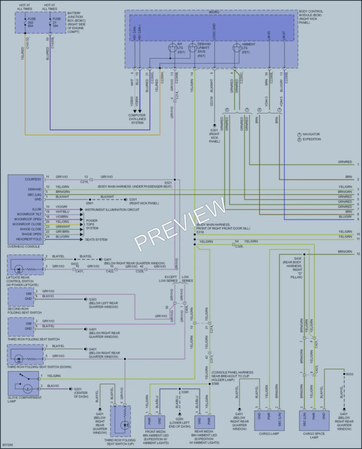 2024 Ford ExpeditionMAX Interior Lights wiring diagram preview