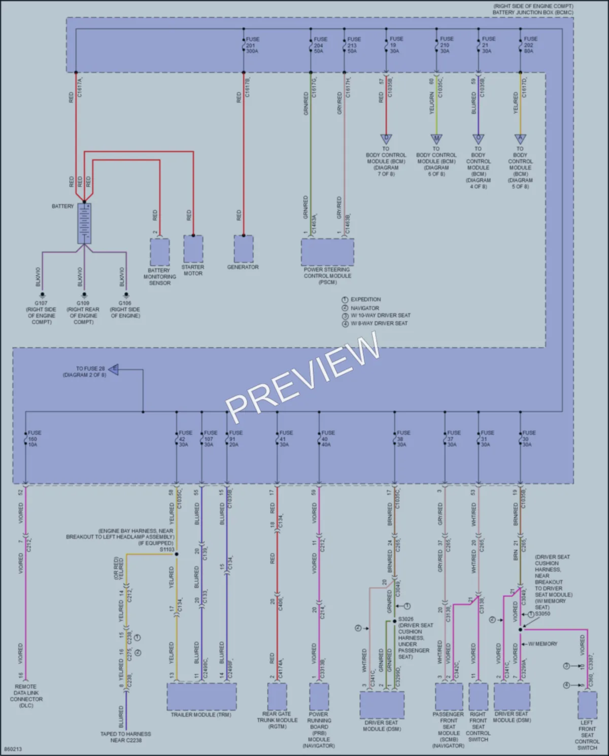 2024 Ford ExpeditionMAX Power Distribution wiring diagram preview