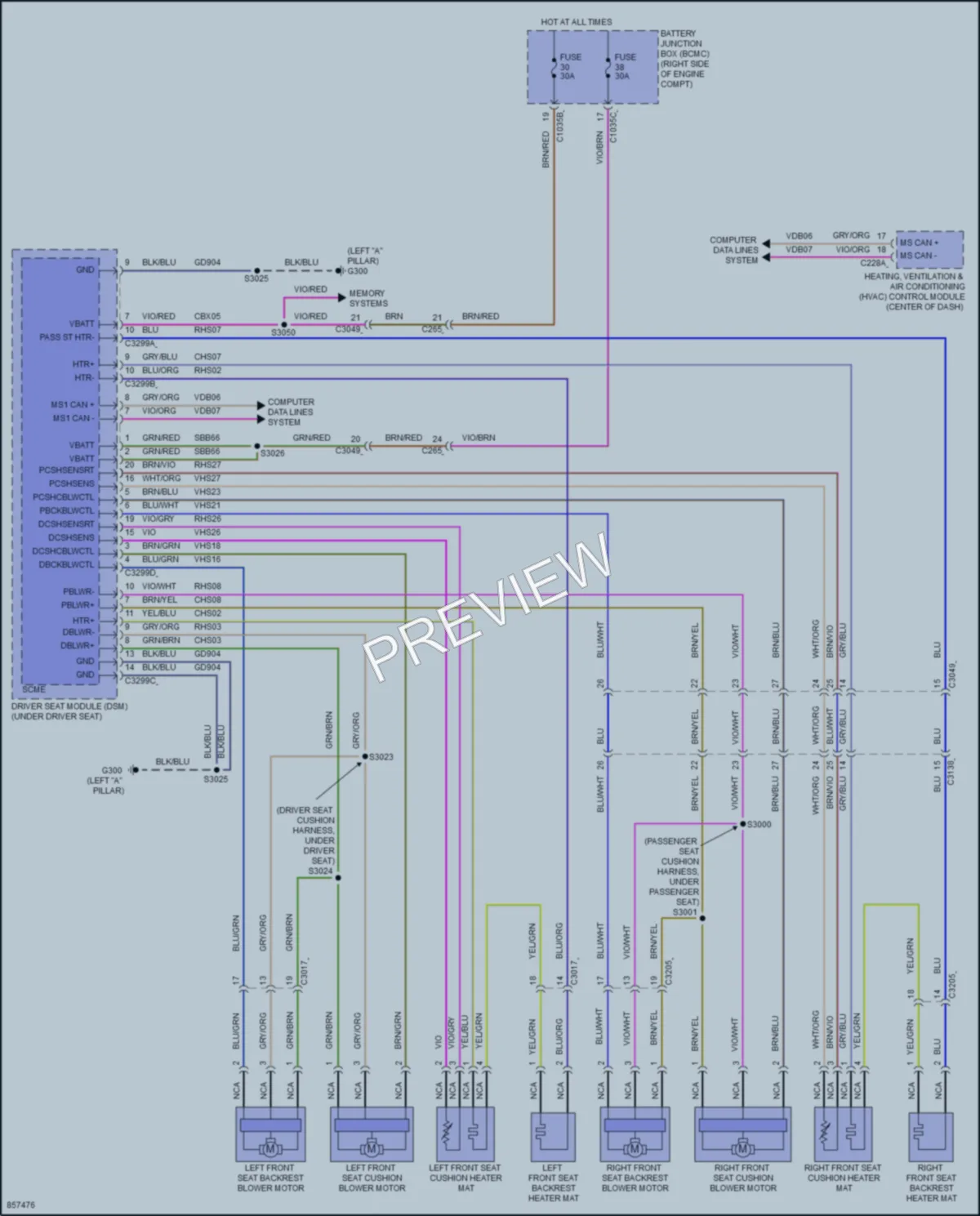 2024 Ford ExpeditionMAX Power Seats wiring diagram preview