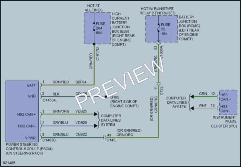 2024 Ford Explorer Electronic Power Steering wiring diagram preview