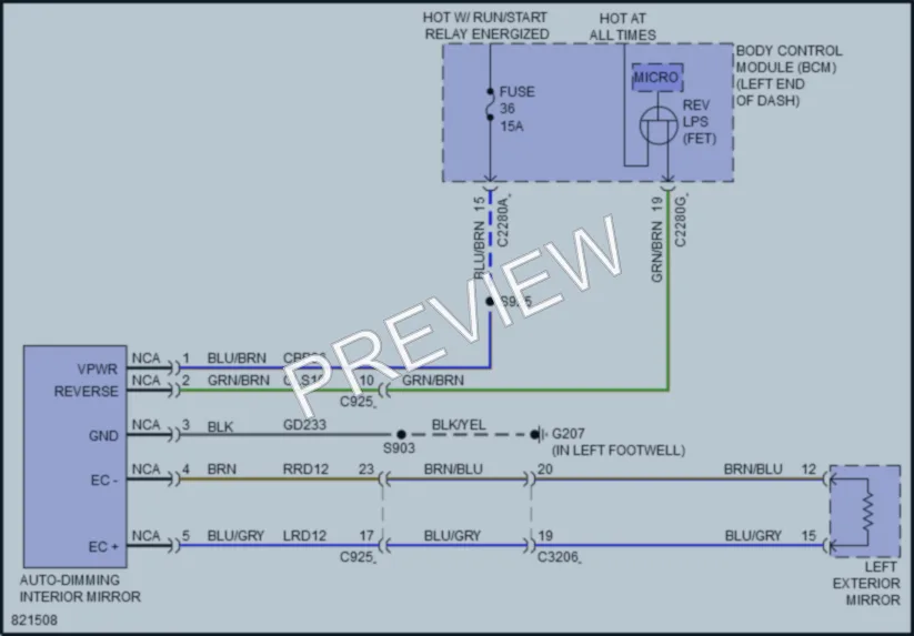 2024 Ford Explorer Power Mirrors wiring diagram preview