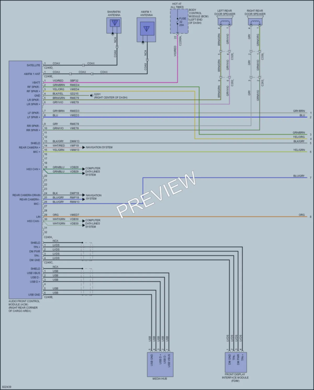 2024 Ford Explorer Radio wiring diagram preview