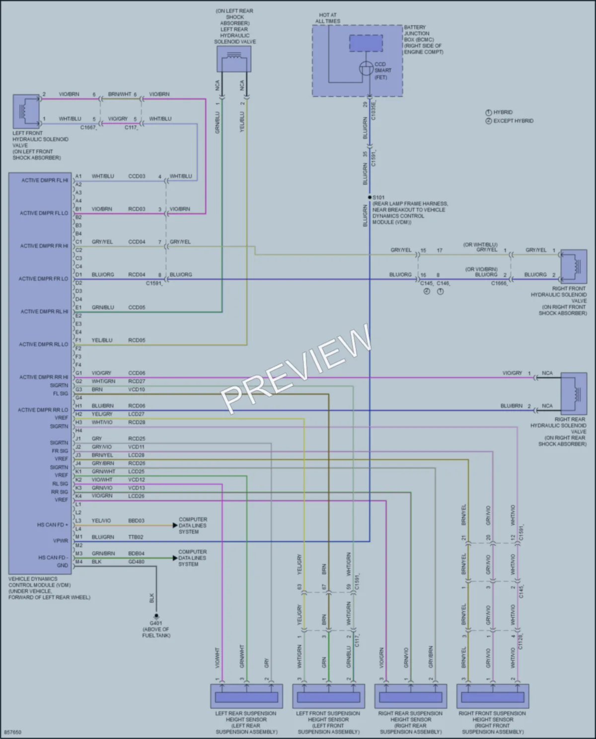 2024 Ford F150 Electronic Suspension wiring diagram preview