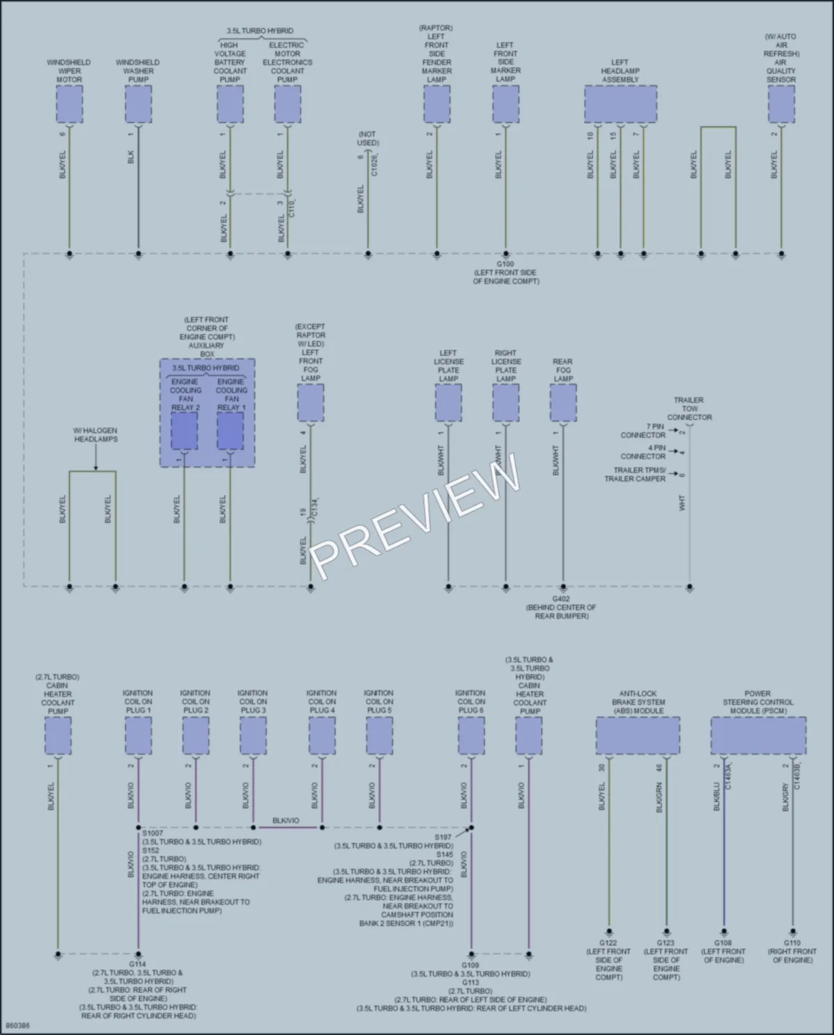 2024 Ford F150 Ground Distribution wiring diagram preview