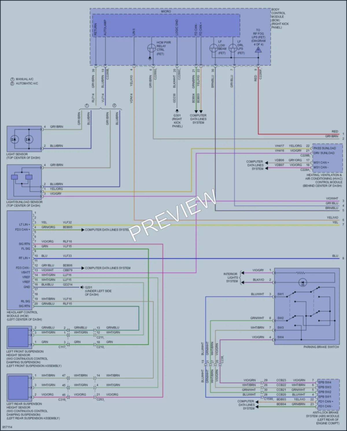 2024 Ford F150 Headlights wiring diagram preview