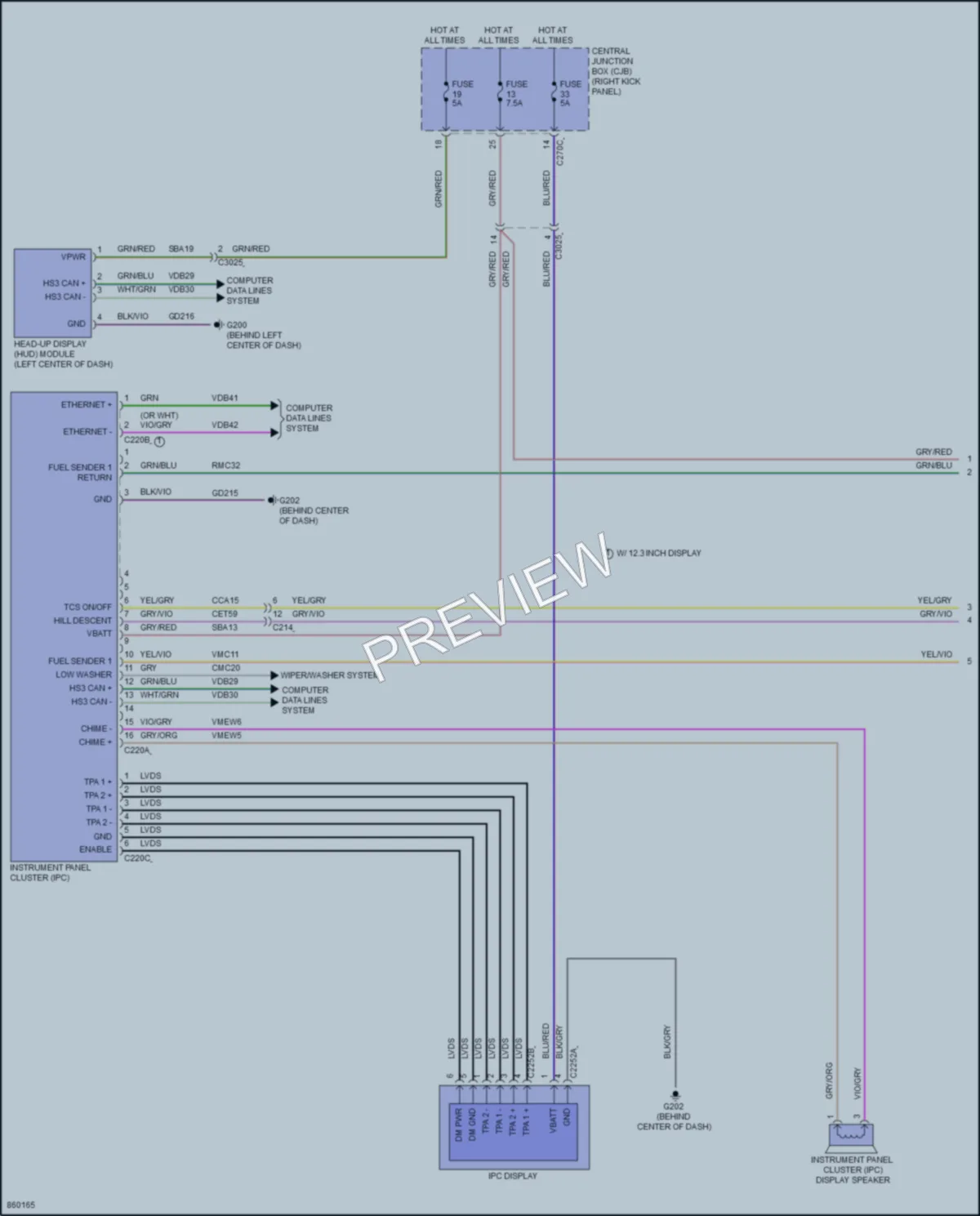 2024 Ford F150 Instrument Cluster wiring diagram preview