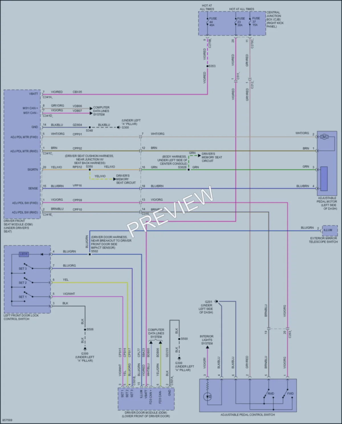 2024 Ford F150 Memory Systems wiring diagram preview