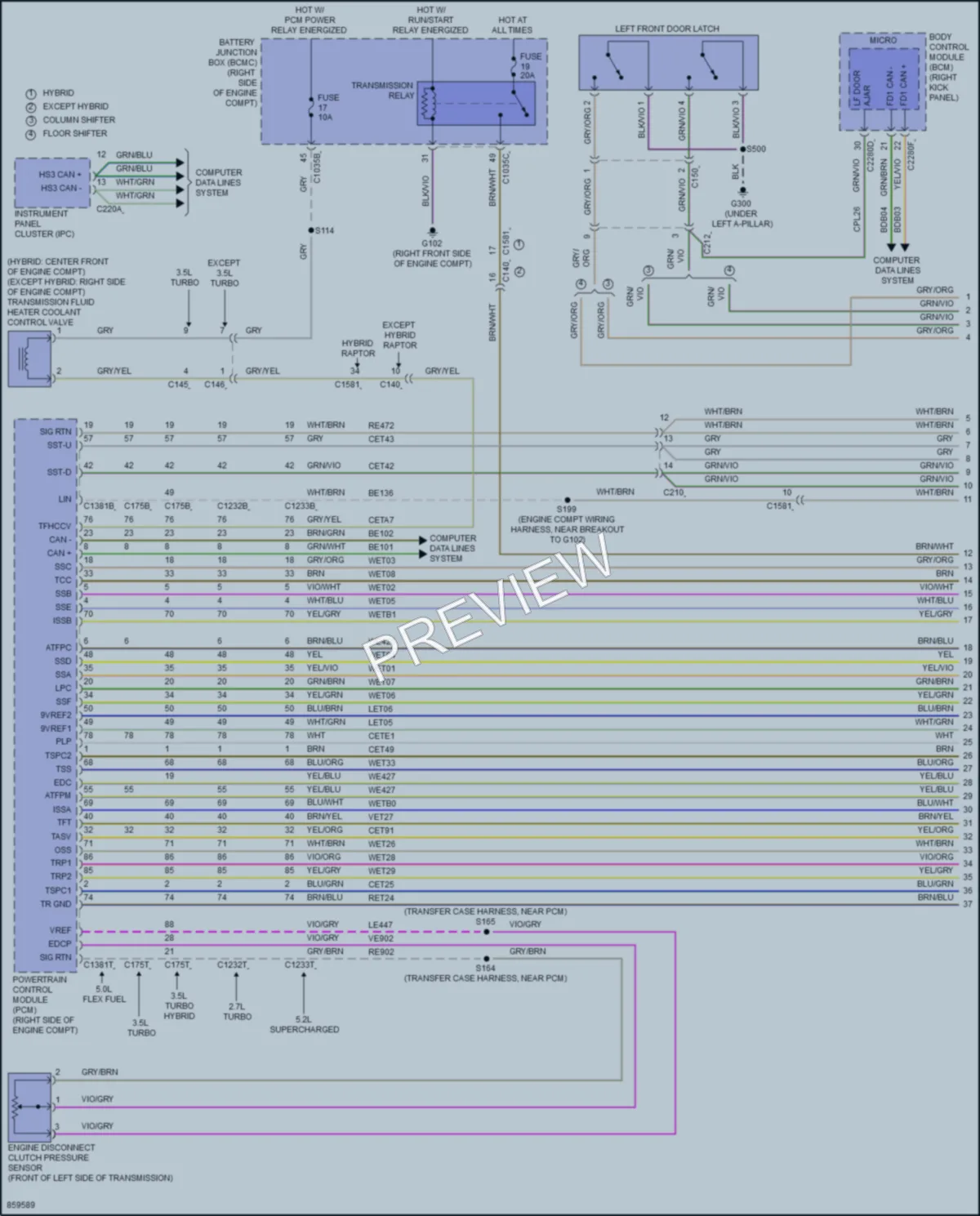 2024 Ford F150 Transmission wiring diagram preview