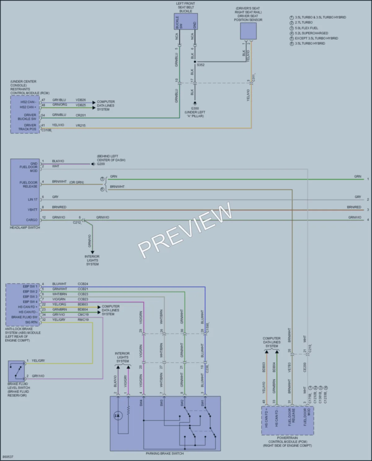 2024 Ford F150 Warning Systems wiring diagram preview