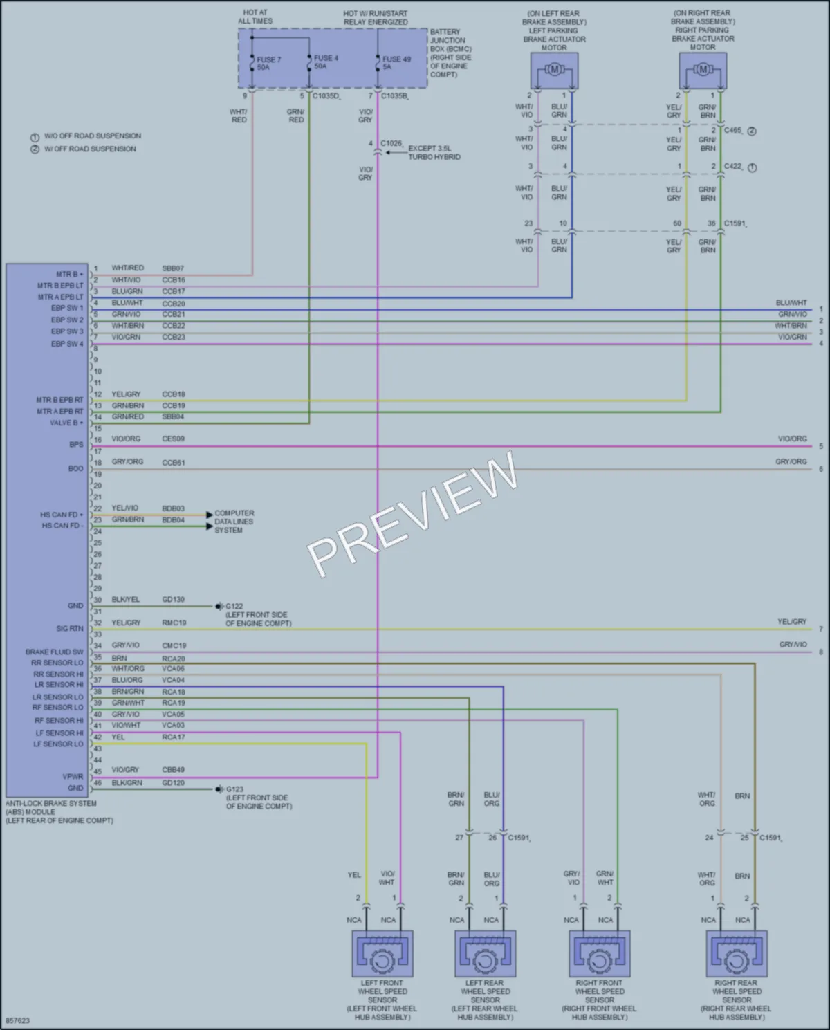 2024 Ford F150Hybrid Anti Lock Brakes wiring diagram preview
