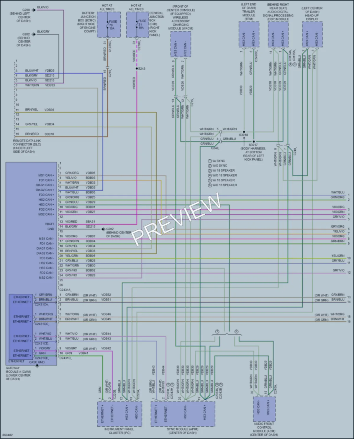 2024 Ford F150Hybrid Computer Data Lines wiring diagram preview
