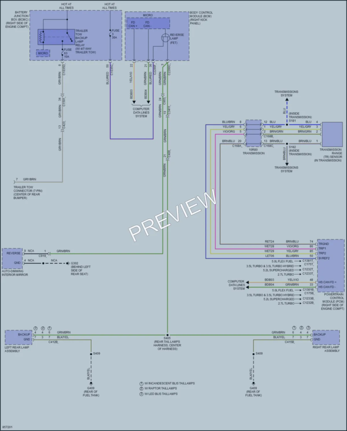 2024 Ford F150Hybrid Exterior Lights wiring diagram preview